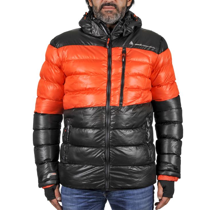 Doudoune de ski homme Peak Mountain CAPTIN noir et orange