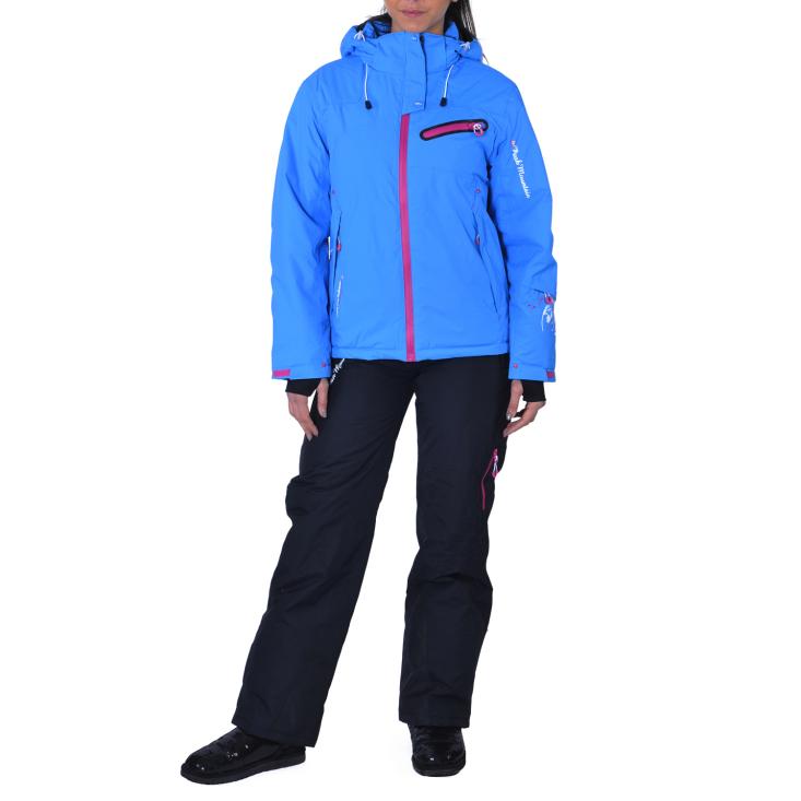 Ensemble de ski Femme ASTEC turquoise/noir Peak Mountain avec blouson de ski et pantalon de ski imperméables