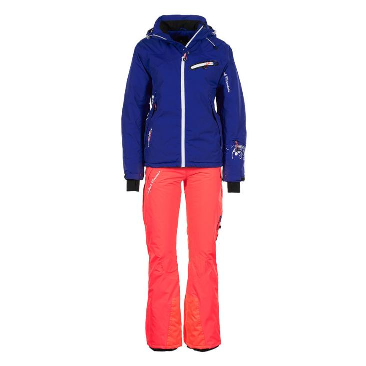 Ensemble de ski Femme ASTEC violet/corail Peak Mountain avec blouson de ski et pantalon de ski imperméables