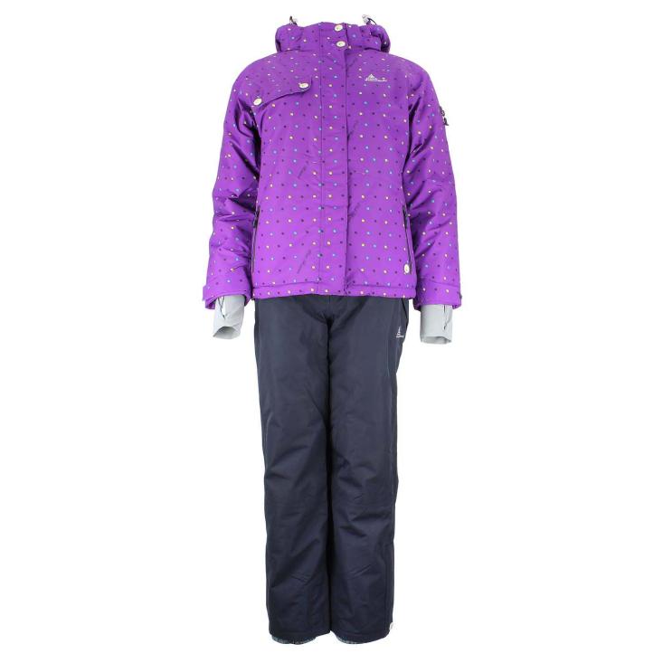 Ensemble de ski AVIM violet/carbone Peak Mountain avec blouson de ski et pantalon de ski imperméables
