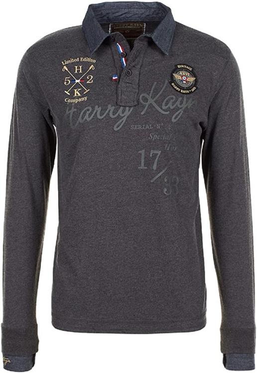 Polo manches longues homme CAZBA gris Harry kayn