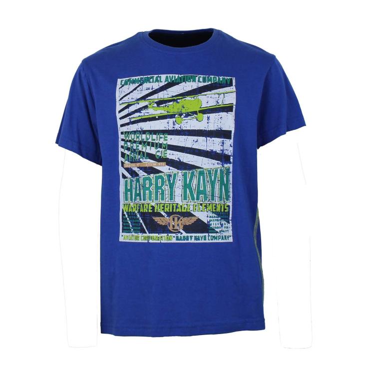 T-shirt manches courtes ECEBANUP1016 bleu Harry Kayn